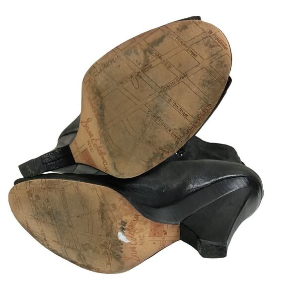 Sam Edelman NYC Black Leather Krosby Peep Toe Bootie - Picture 4 of 10